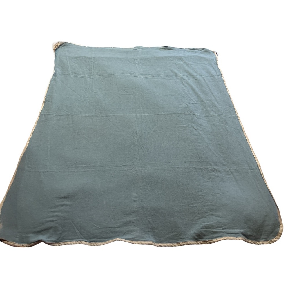 Soft Blue Blankets 35.5x47 with White Trim Set of 6